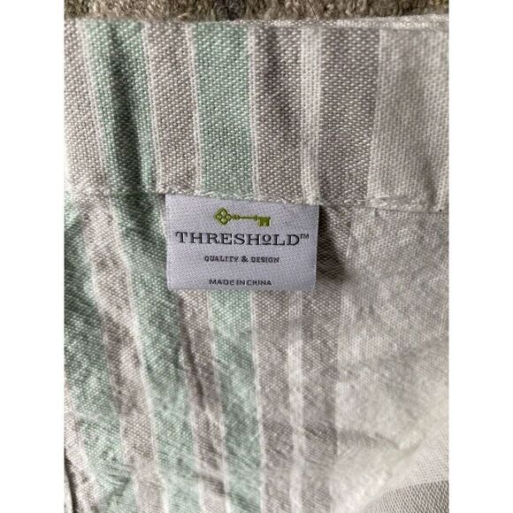 Threshold Striped Design Shower Curtain With Knotted Fringes - Picture 5 of 6